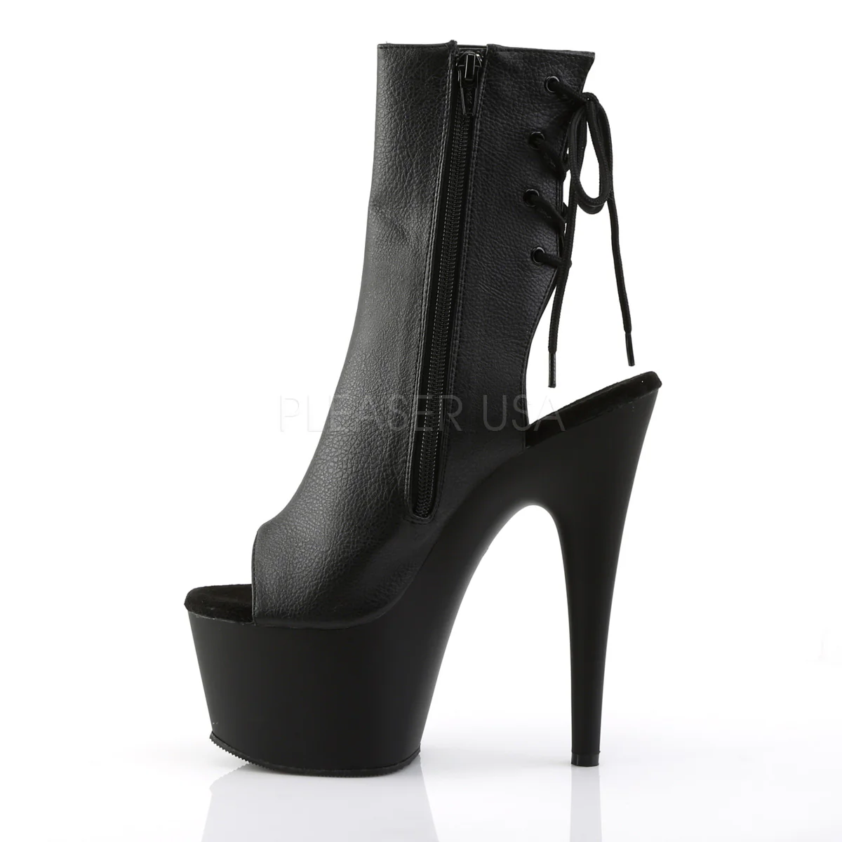 ADORE-1018 Black Faux Leather/Black Matte - Image 3