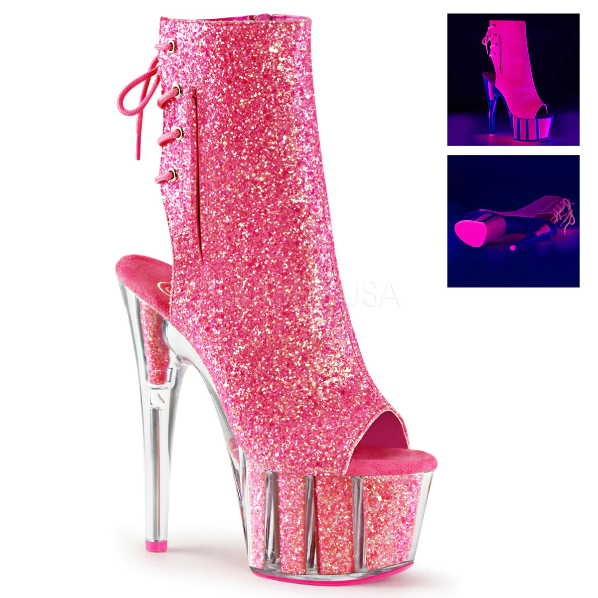 ADORE-1018G Neon Pink Glitter/Neon Pink Glitter