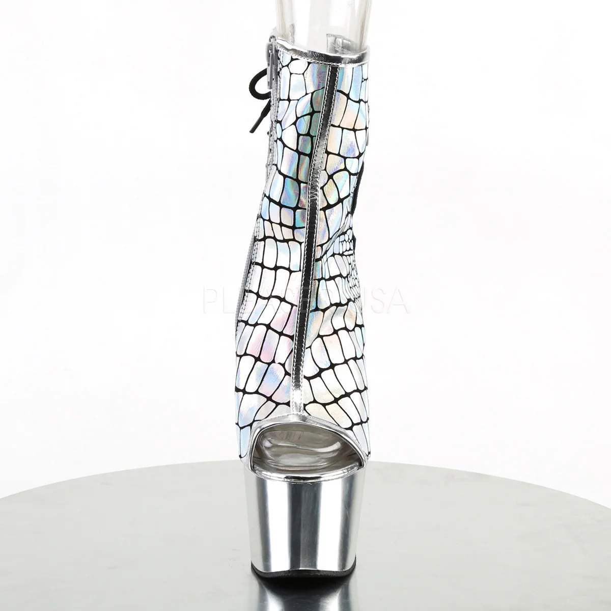 ADORE-1018HG  Silver Hologram Ostrich Pu/Silver Chrome - Image 2