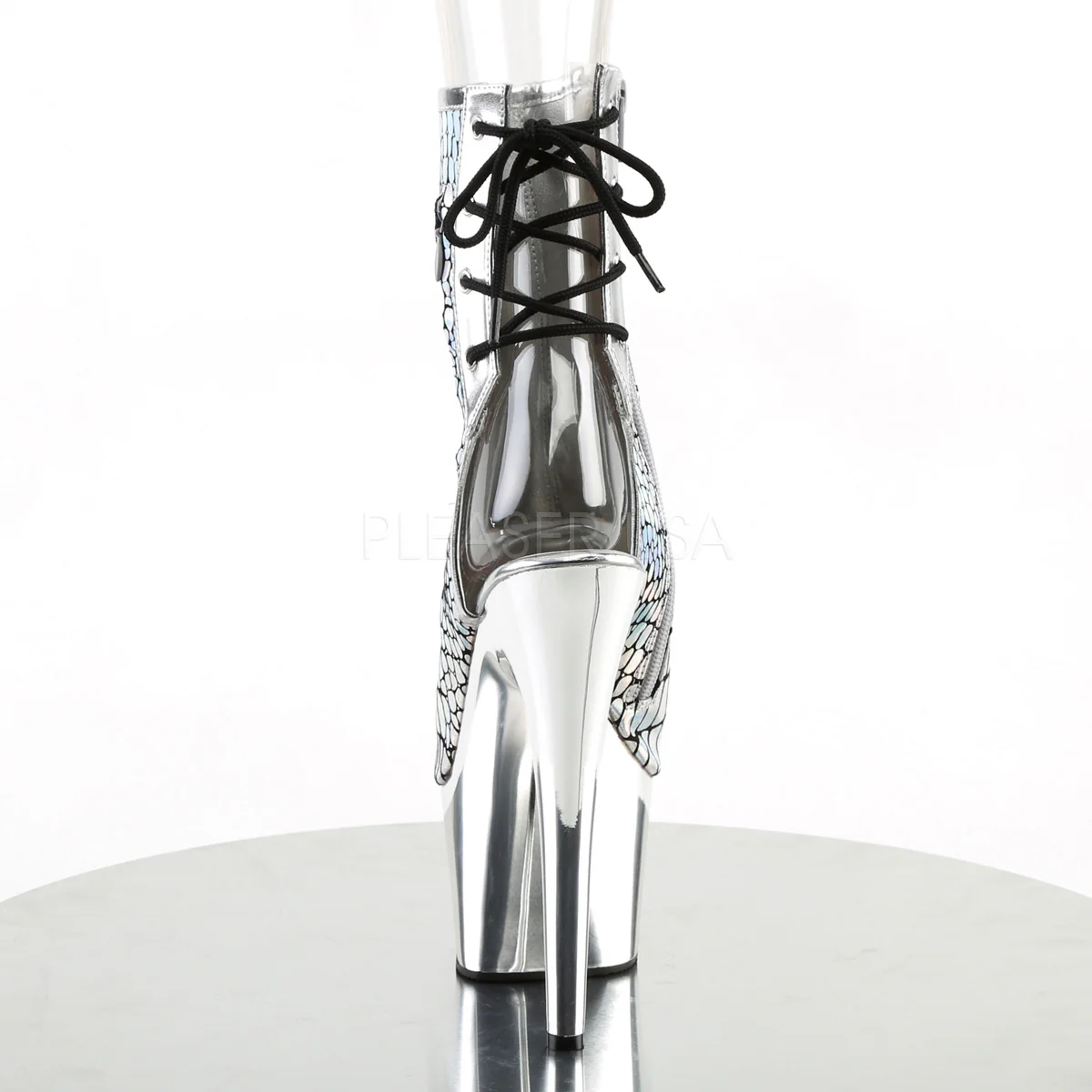 ADORE-1018HG  Silver Hologram Ostrich Pu/Silver Chrome - Image 4
