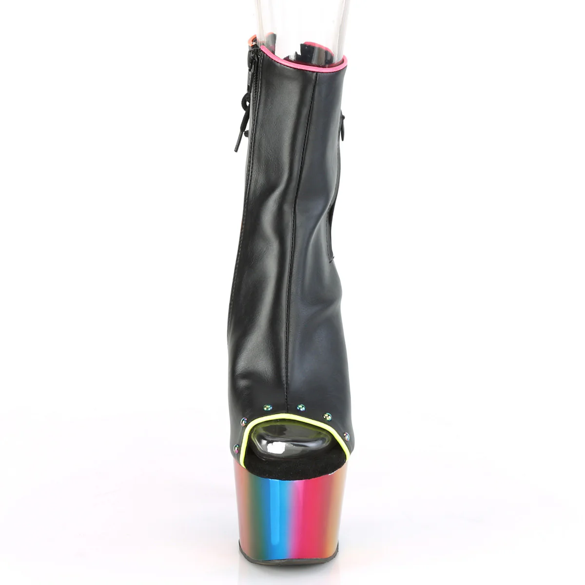 ADORE-1018RC-02 Black Faux Leather/Rainbow Chrome - Image 2