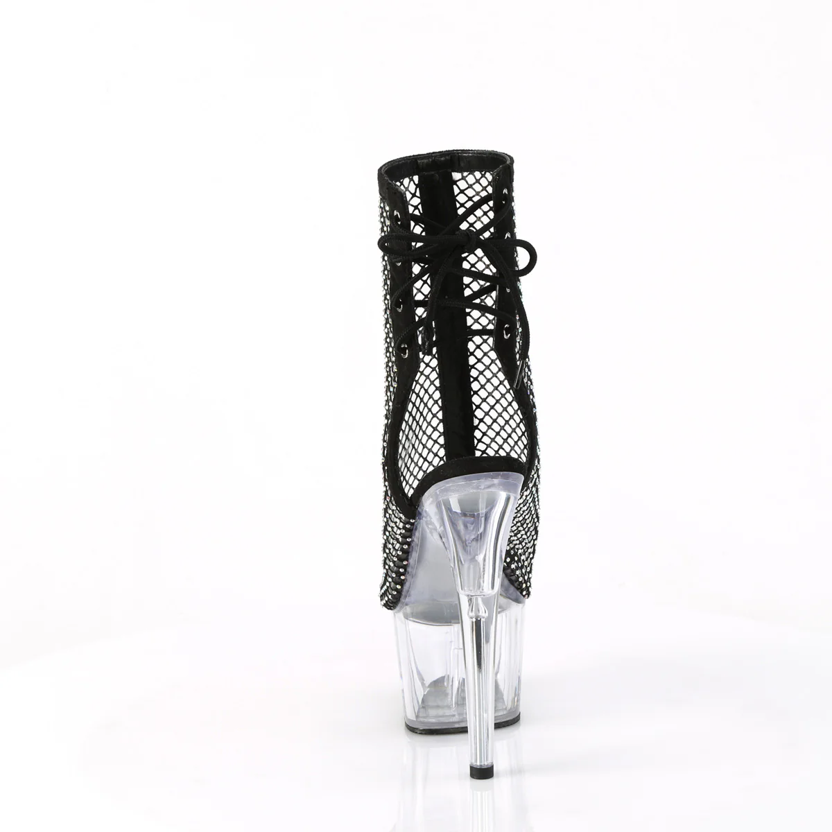 ADORE-1018RM Black Faux Suede-RS Mesh/Clear - Image 4