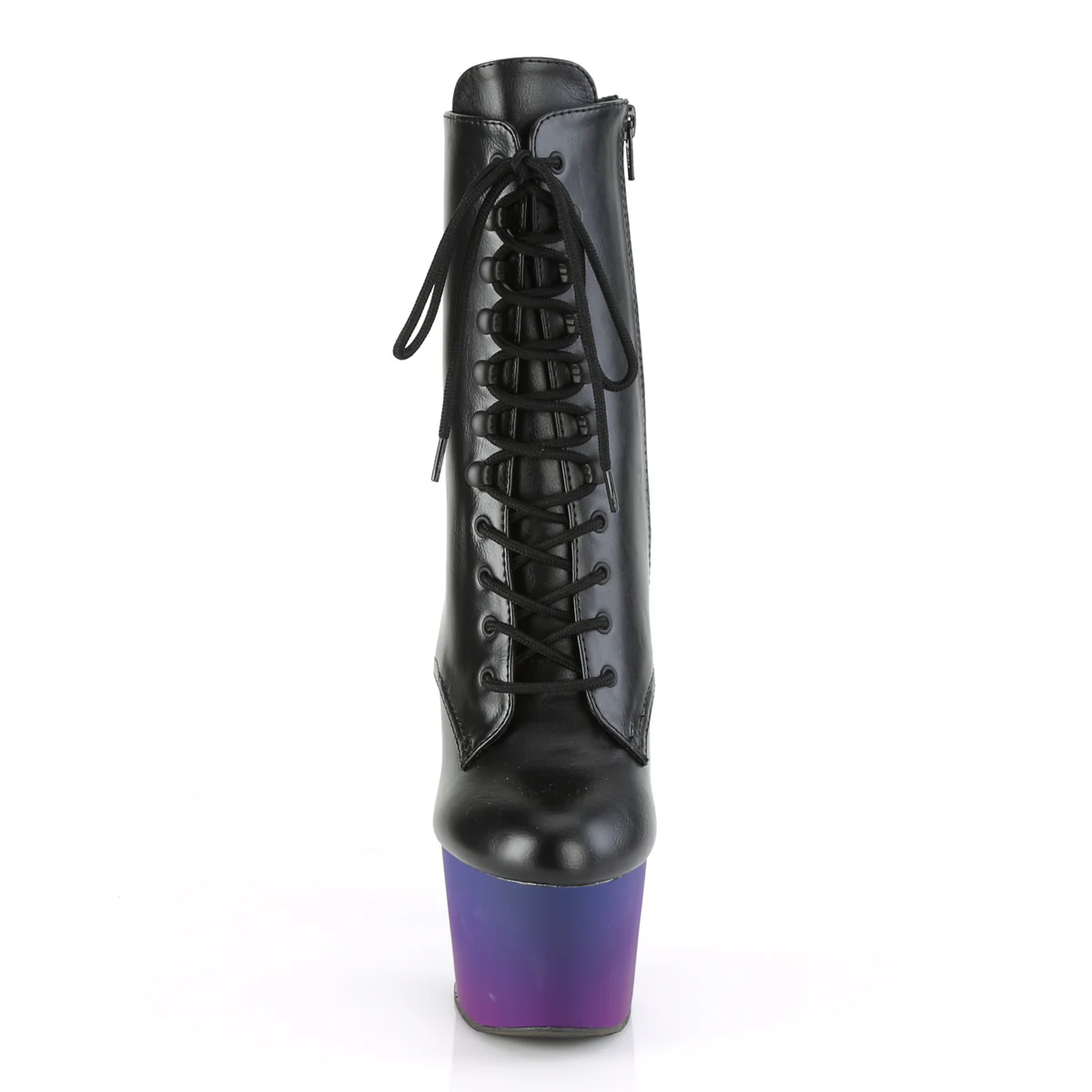 ADORE-1020BP  Black Faux Leather/Blue-Purple Ombre - Image 2