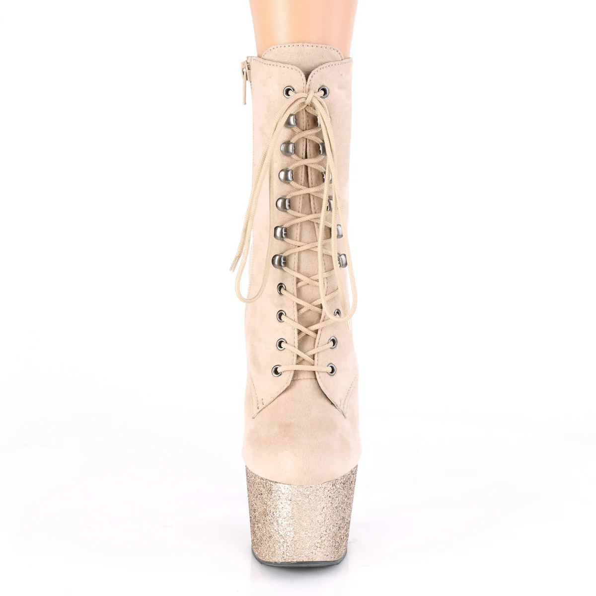 ADORE-1020FSMG  Beige Faux Suede/Beige Multi Mini Glitter - Image 2