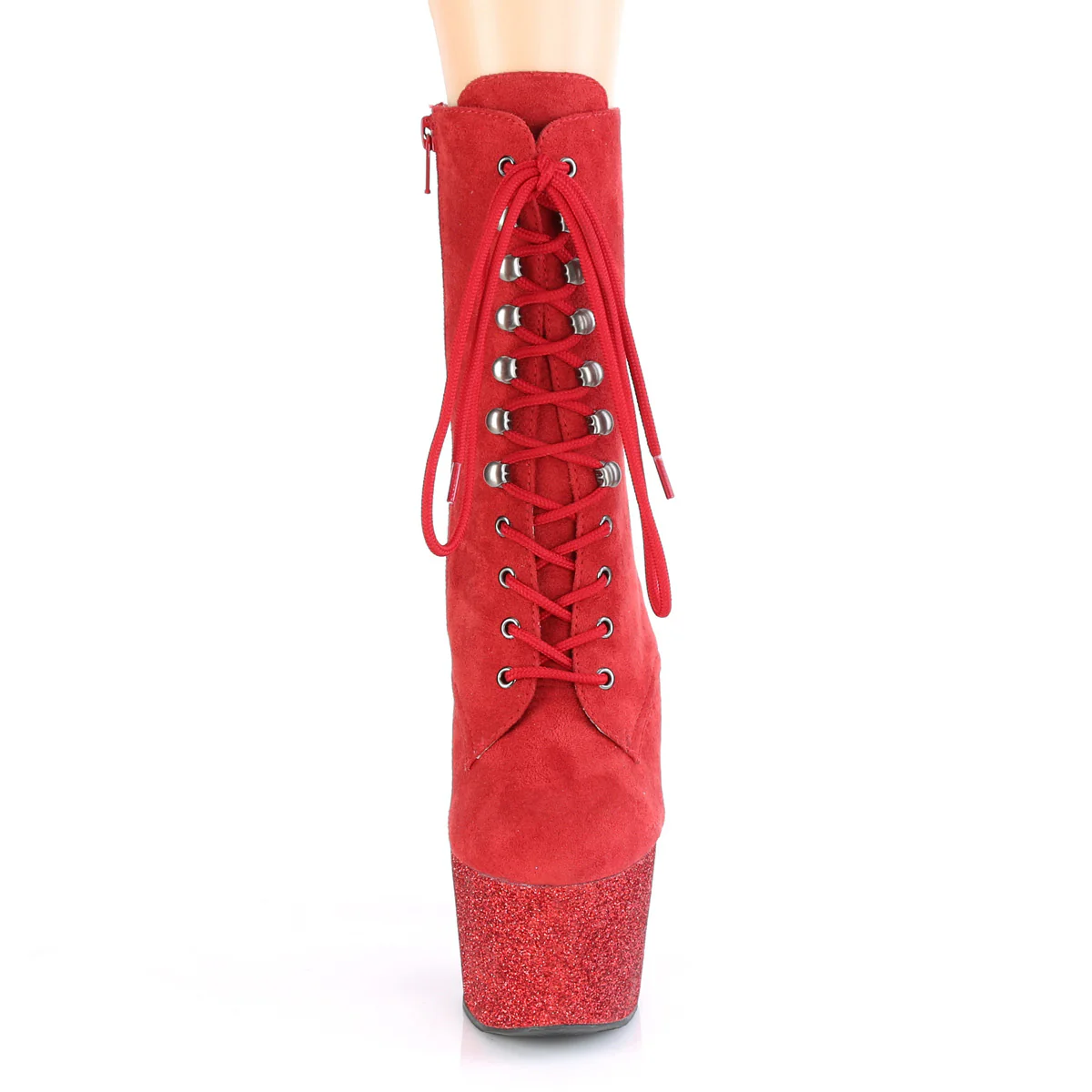 ADORE-1020FSMG  Red Faux Suede/Red Multi Mini Glitter - Image 2