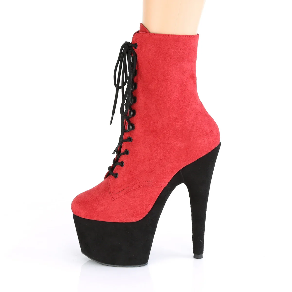 ADORE-1020FSTT Red Faux Suede/Black Faux Suede - Image 3