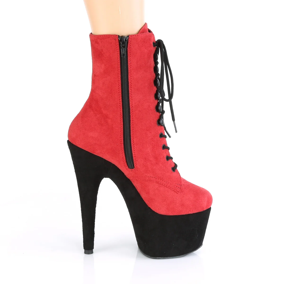 ADORE-1020FSTT Red Faux Suede/Black Faux Suede - Image 5