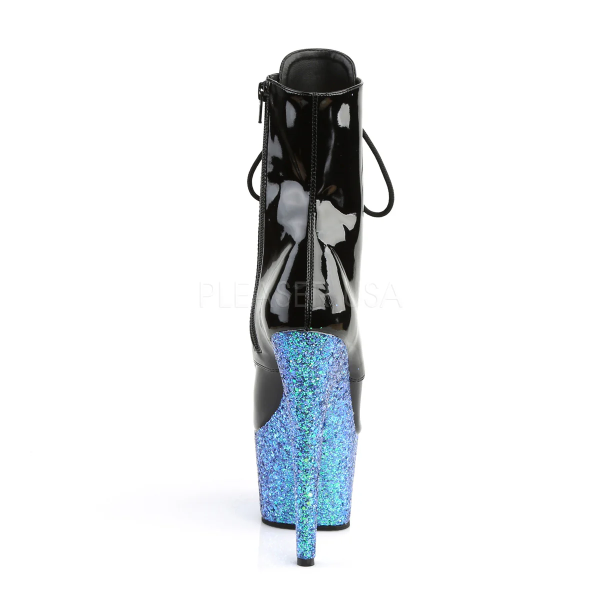 ADORE-1020LG  Black Patent/Blue Multi Glitter - Image 4