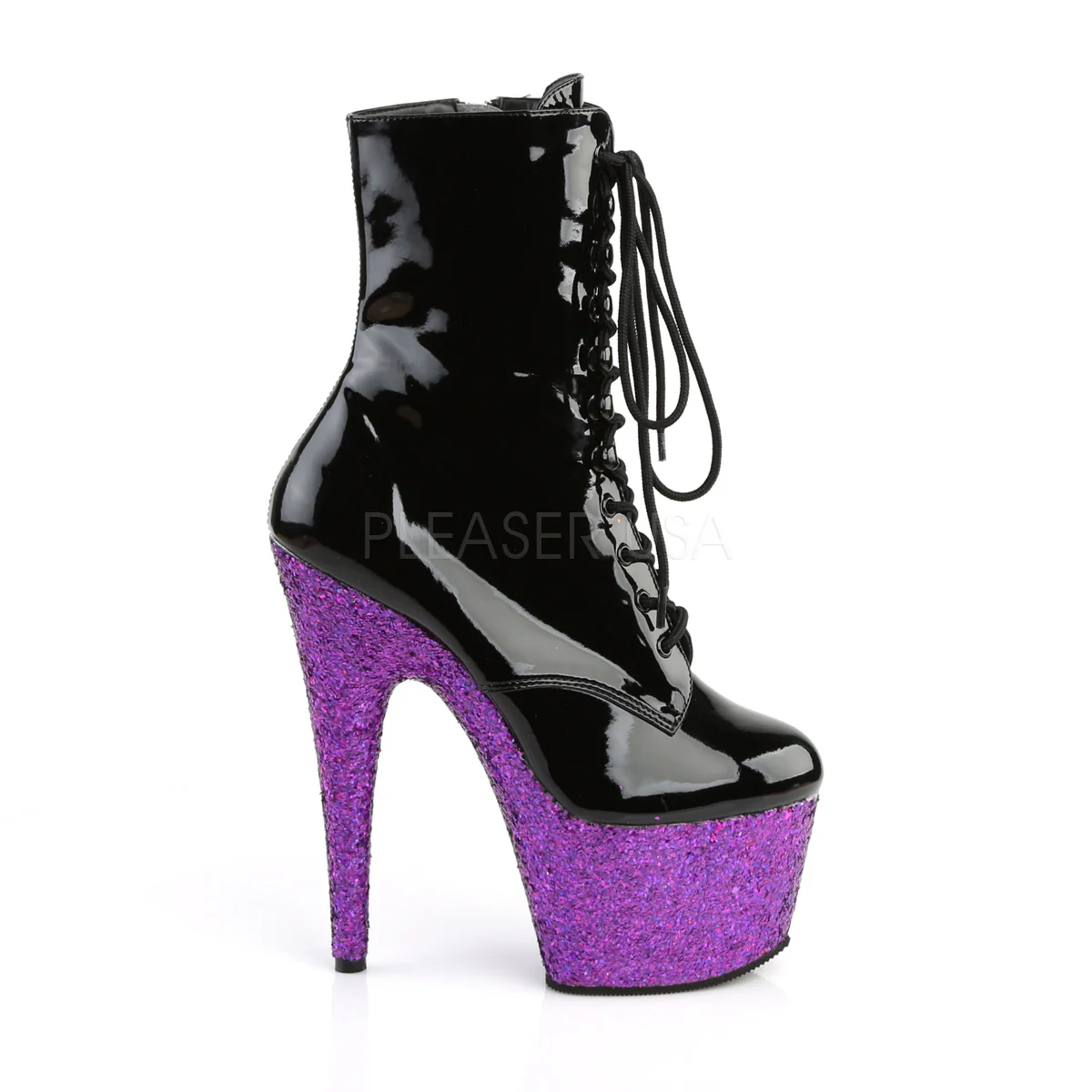 ADORE-1020LG  Black Patent/Purple Multi Glitter - Image 5