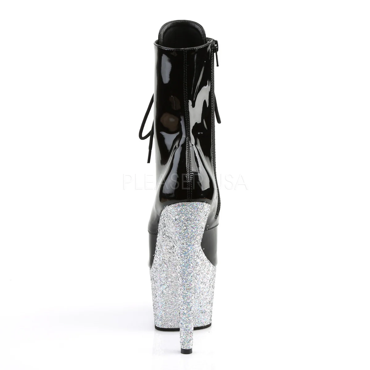 ADORE-1020LG Black Patent/Silver Multi Glitter - Image 4