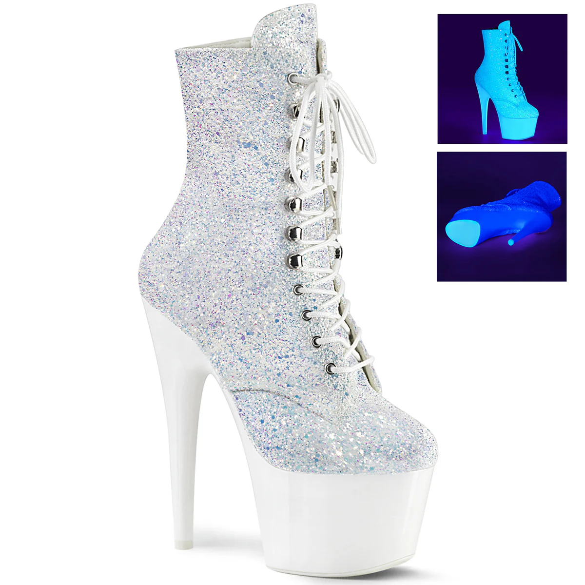 ADORE-1020LG Neon White Multi Glitter/Neon White