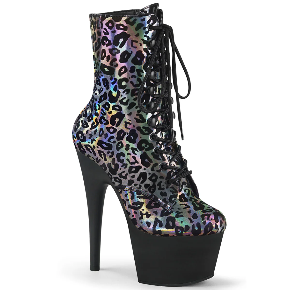 ADORE-1020LP Pewter Leopard Print Holographic/Black Matte