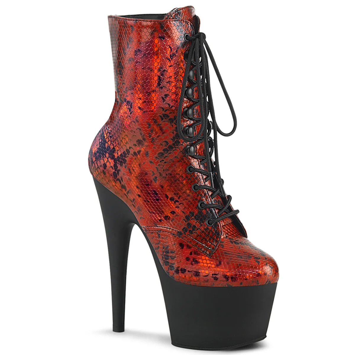ADORE-1020SP Red Holographic Snake Print/Black Matte