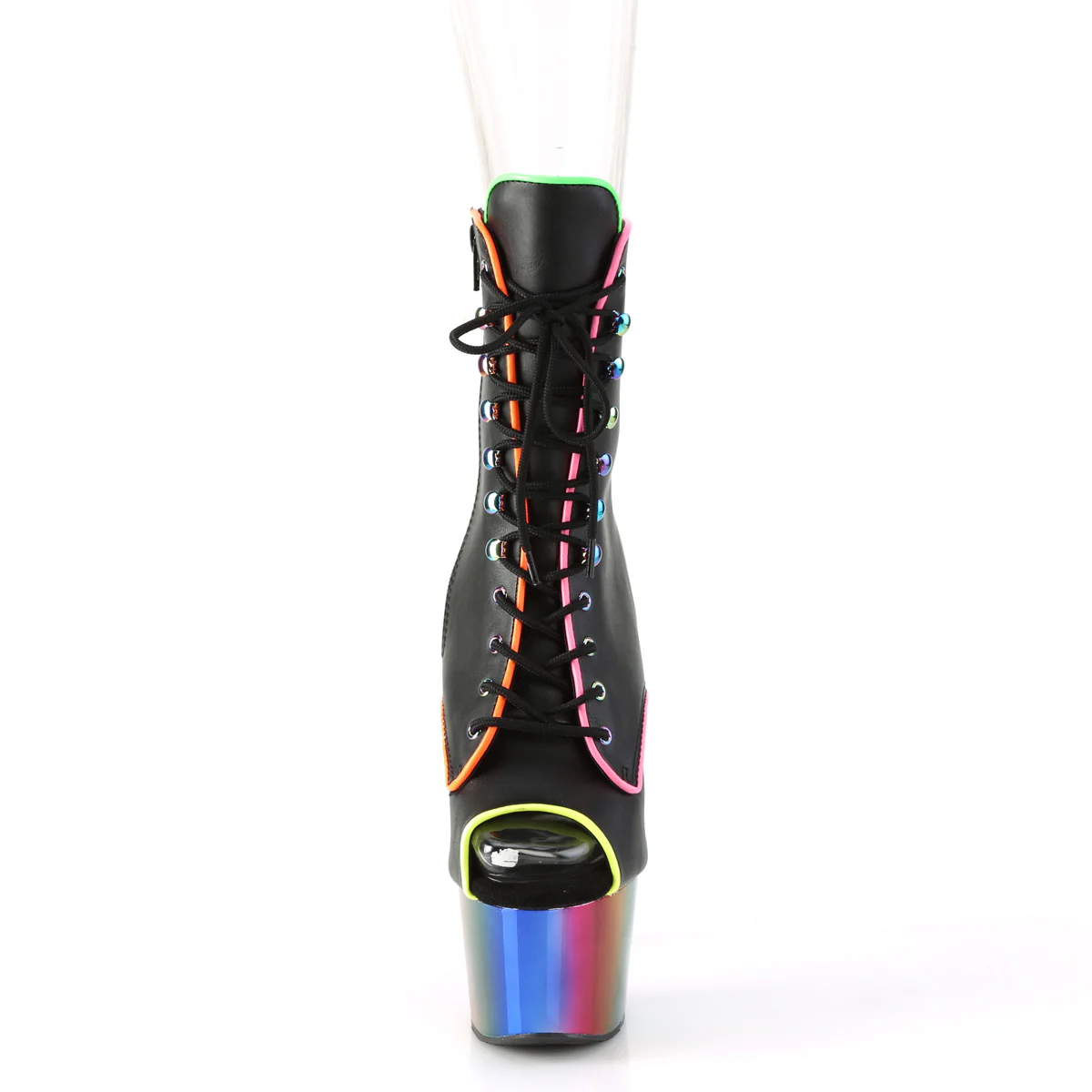 ADORE-1021RC-02  Black Faux Leather/Rainbow Chrome - Image 2