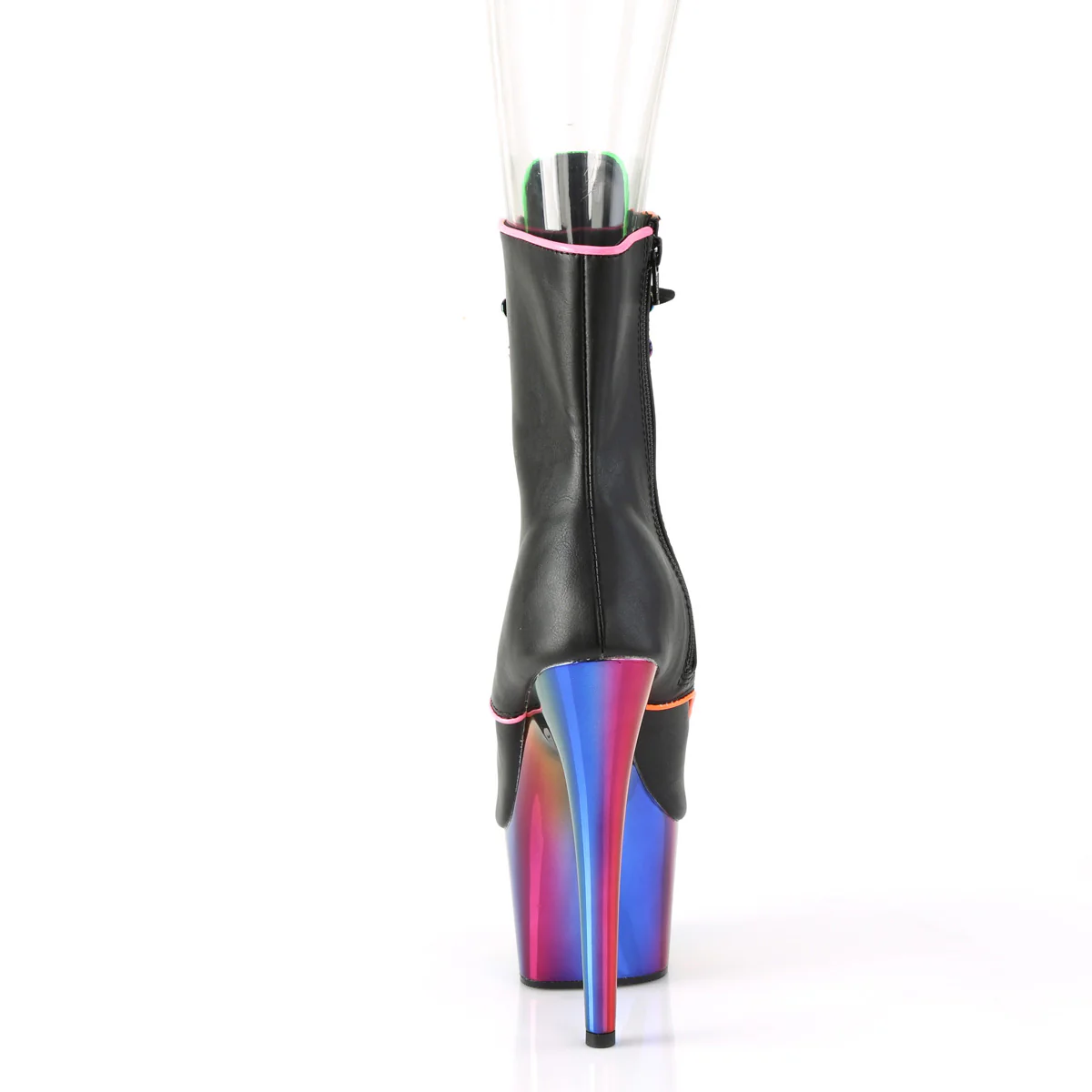 ADORE-1021RC-02  Black Faux Leather/Rainbow Chrome - Image 4