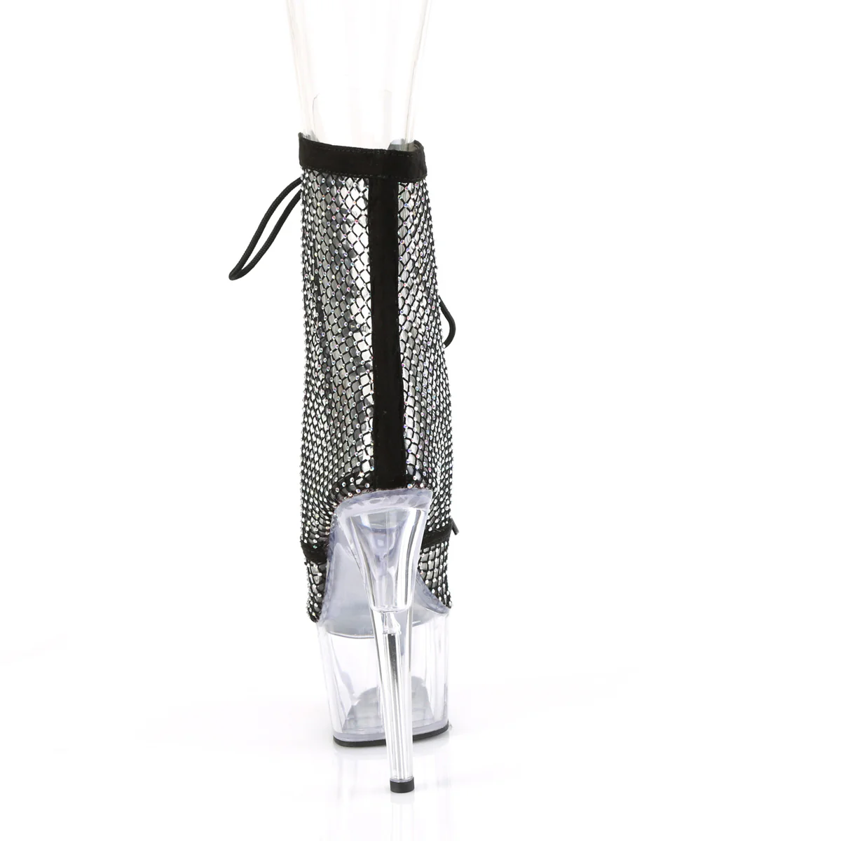 ADORE-1021RM  Black Faux Suede-RS Mesh/Clear - Image 4