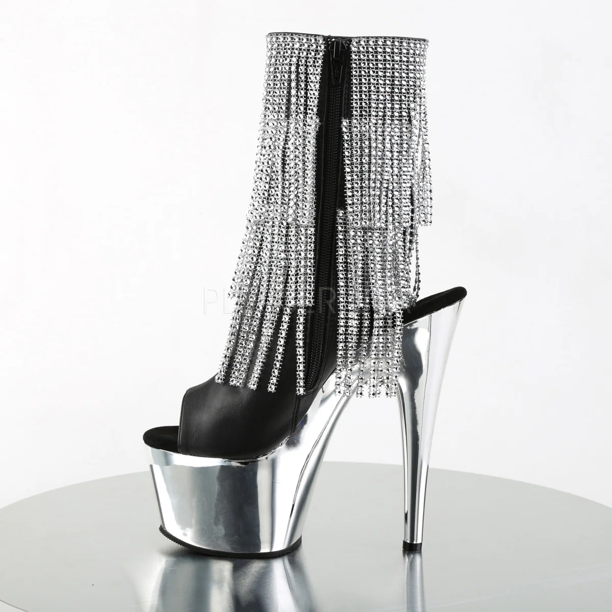 ADORE-1024RSF Black Faux Leather-Silver/Silver Chrome - Image 3