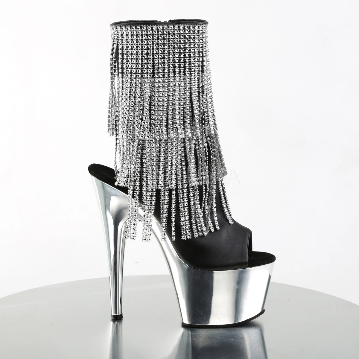 ADORE-1024RSF Black Faux Leather-Silver/Silver Chrome - Image 5