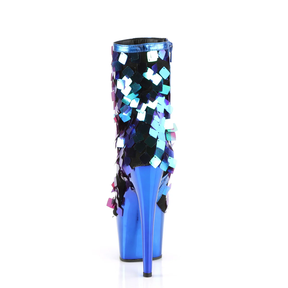 ADORE-1031SSQ  Iridescent Green Sequins-Royal Blue MetPu/Royal Blue Chrome - Image 4