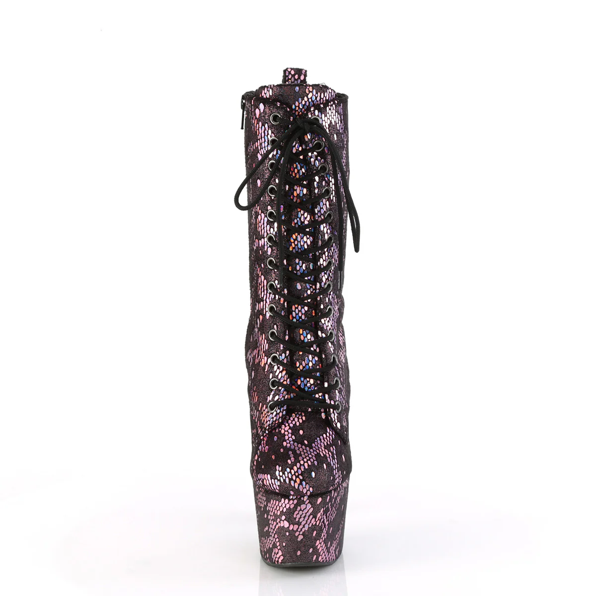 ADORE-1040SPF  Baby Pink Metallic Holo Snake Print Fabric - Image 2