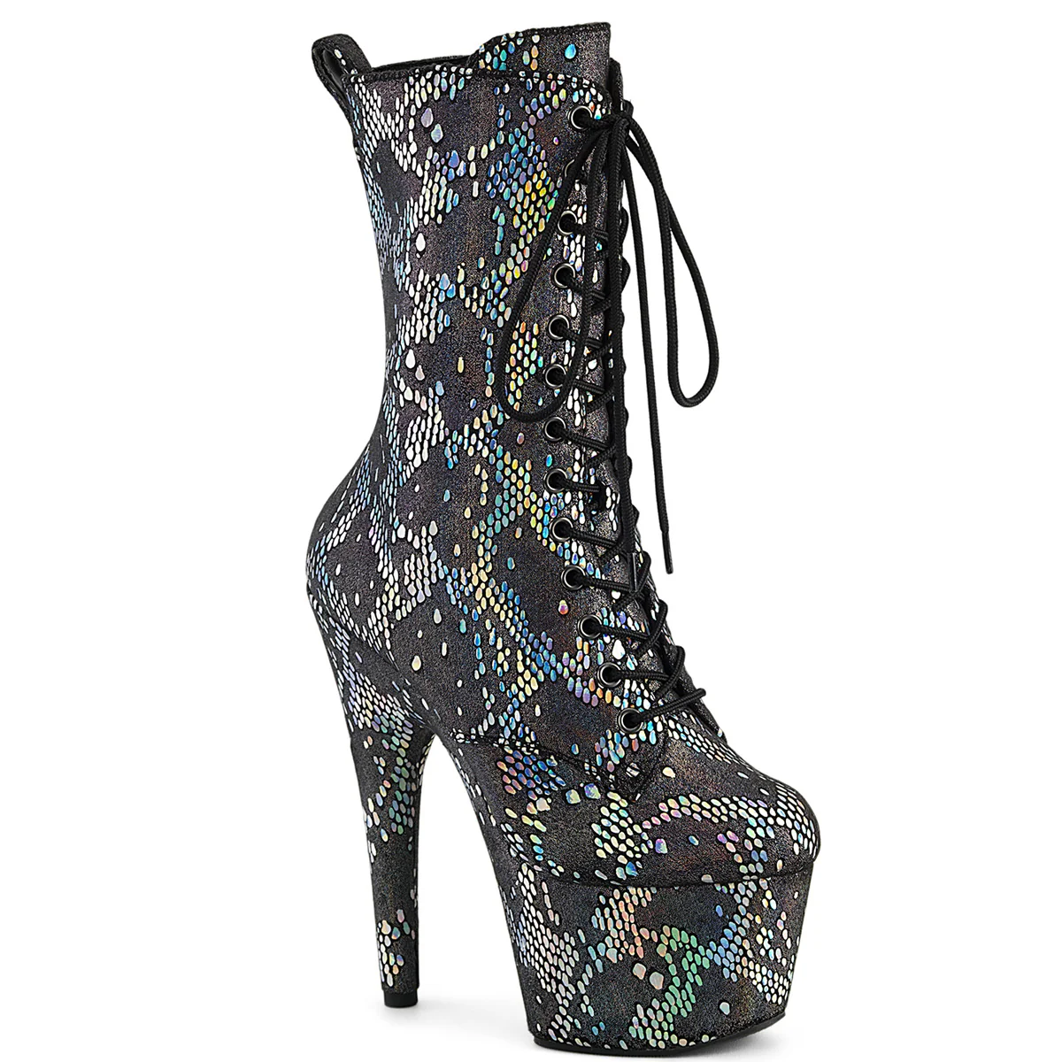 ADORE-1040SPF Silver Metallic Holo Snake Print Fabric
