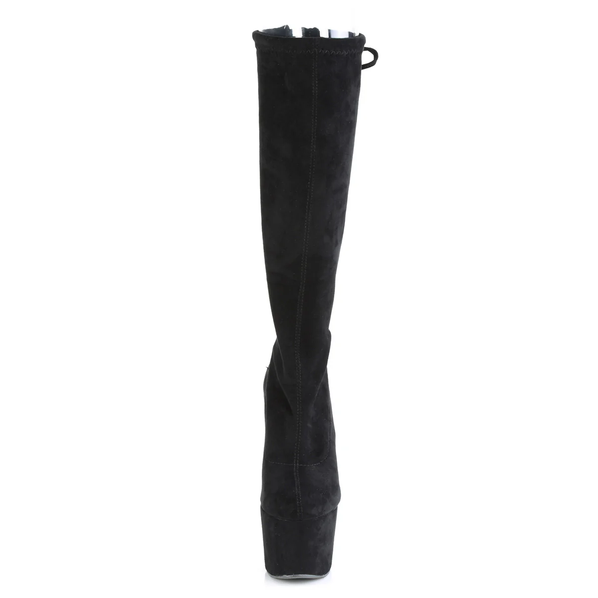 ADORE-2008 Black Stretch Faux Suede/Black Faux Suede - Image 2