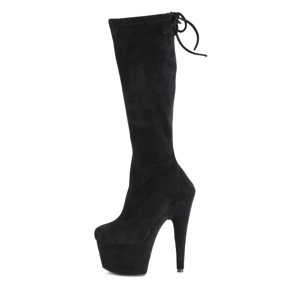 ADORE-2008 Black Stretch Faux Suede/Black Faux Suede - Image 3