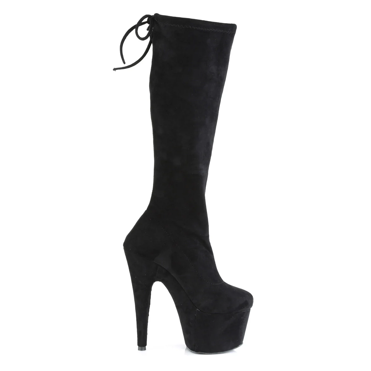 ADORE-2008 Black Stretch Faux Suede/Black Faux Suede - Image 5