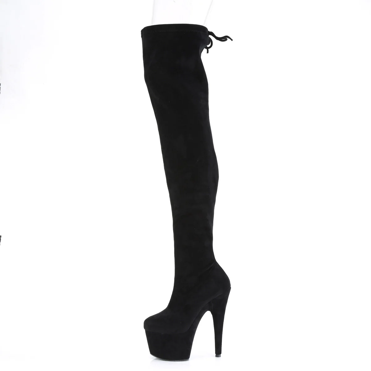 ADORE-3008 Black Stretch Faux Suede/Black Faux Suede - Image 3