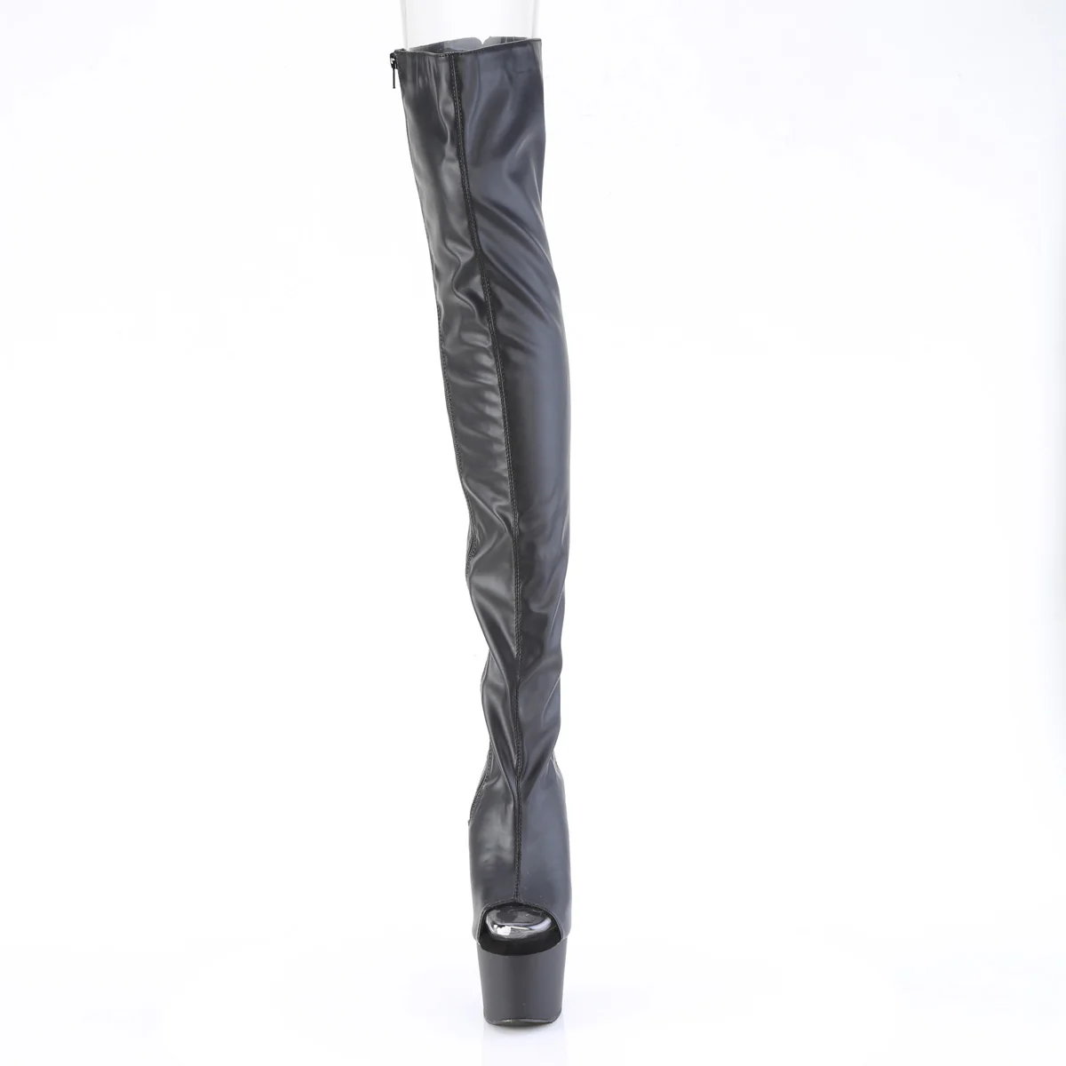 ADORE-3017 Black Stretch Faux Leather - Image 2
