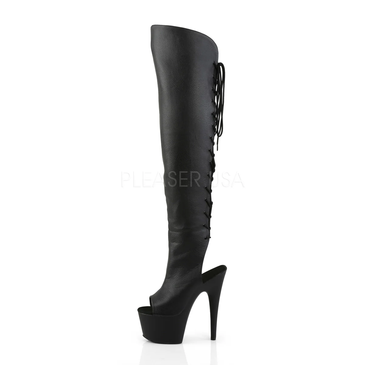 ADORE-3019  Black Faux Leather/Black Matte - Image 3