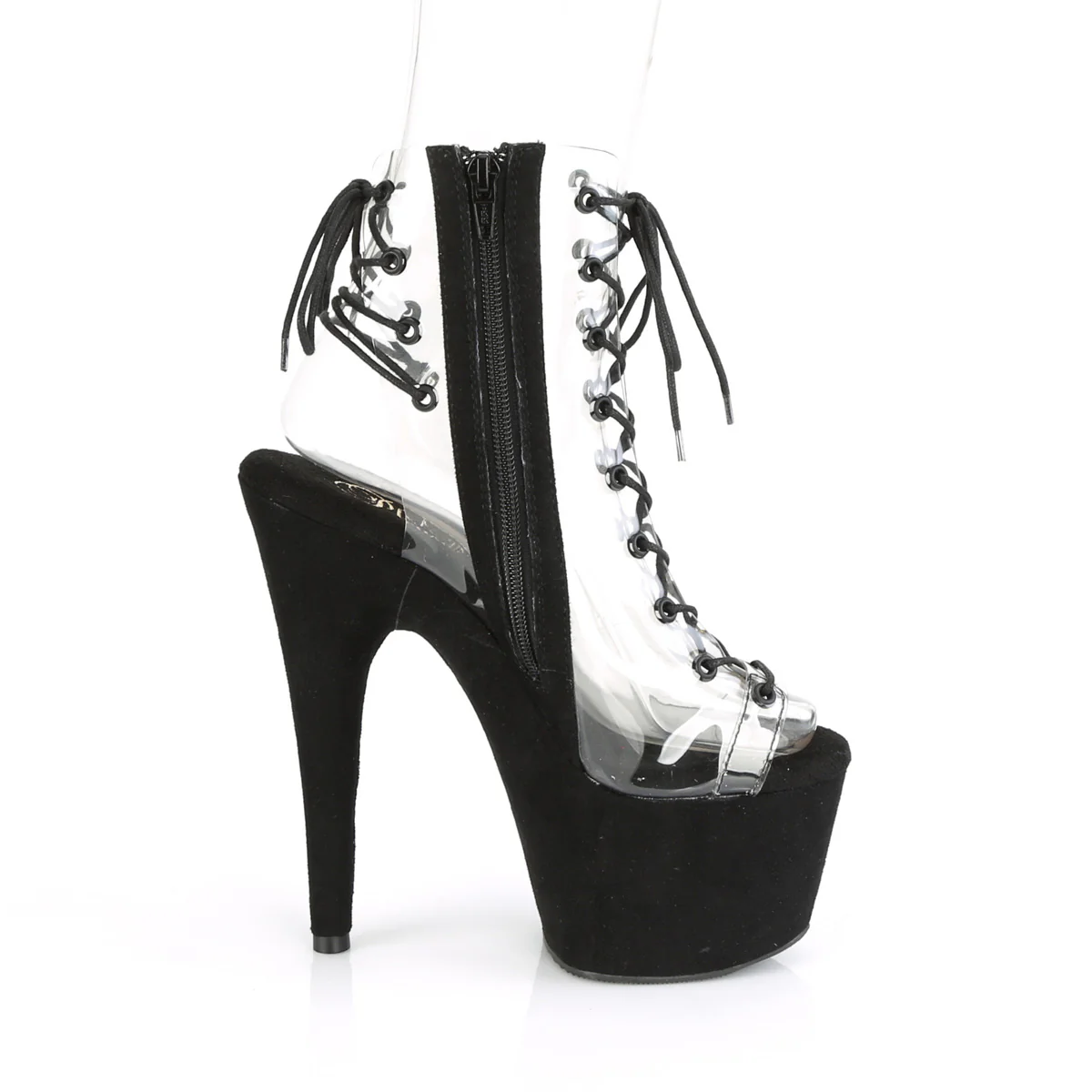 ADORE-700-30FS  Clear/Black Faux Suede - Image 5