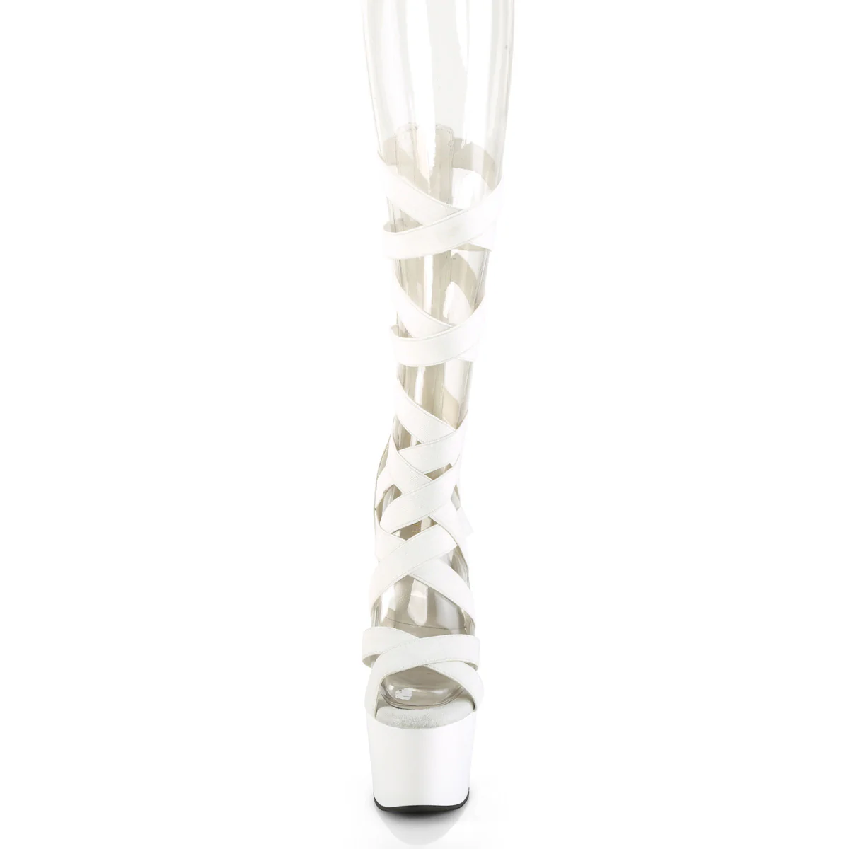 ADORE-700-48  White Elastic Band-Faux Leather/White Matte - Image 2