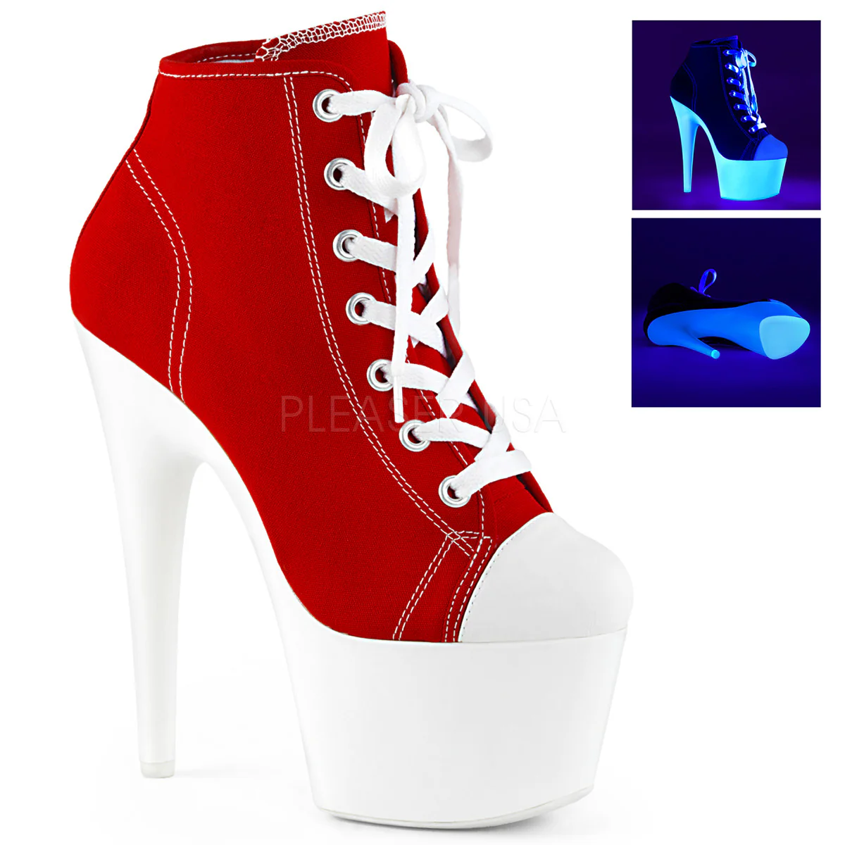 ADORE-700SK-02  Red Canvas/Neon White