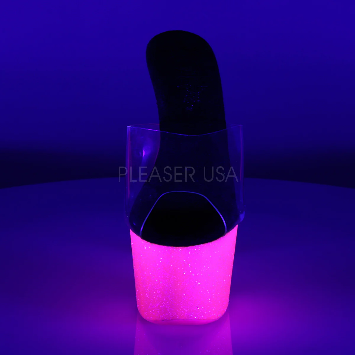 ADORE-701UVG  Clear/Neon Hot Pink Glitter - Image 2