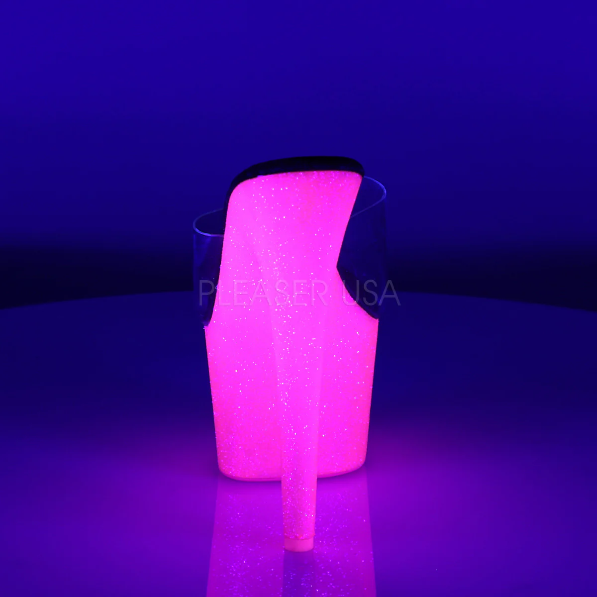 ADORE-701UVG  Clear/Neon Hot Pink Glitter - Image 4
