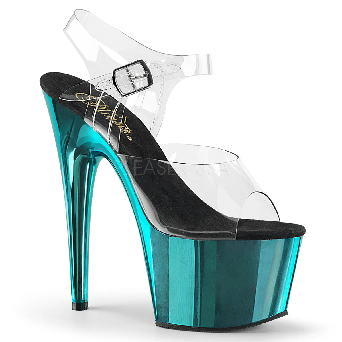 ADORE-708 Clear/Turquoise Chrome