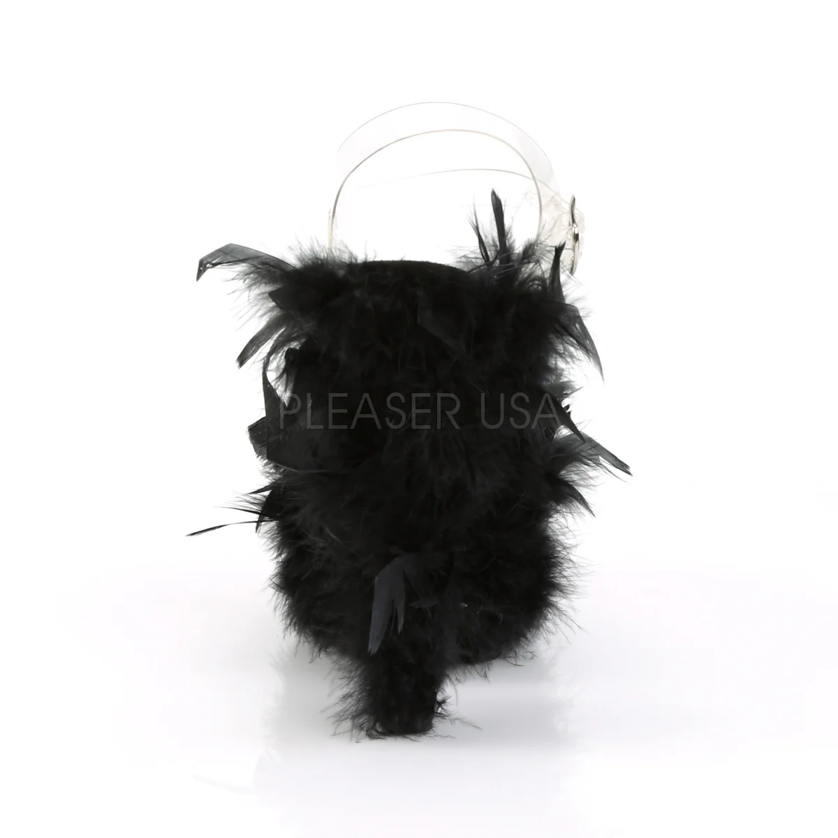 ADORE-708F  Clear/Black Marabou Feather - Image 3