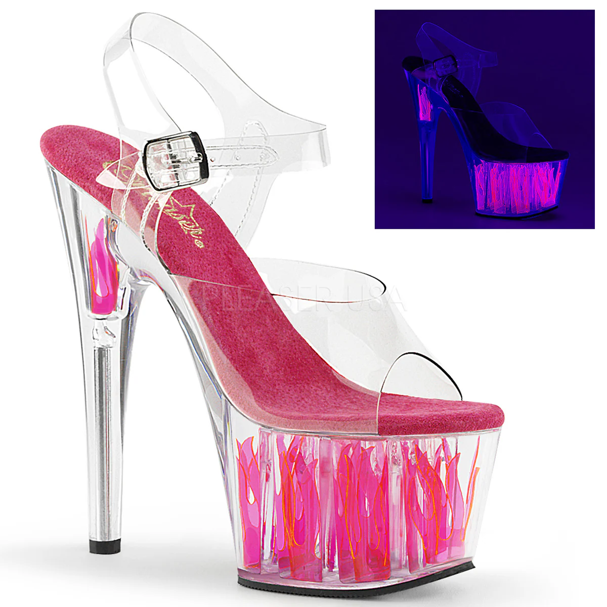 ADORE-708FLM  Clear/Clear-Hot Pink