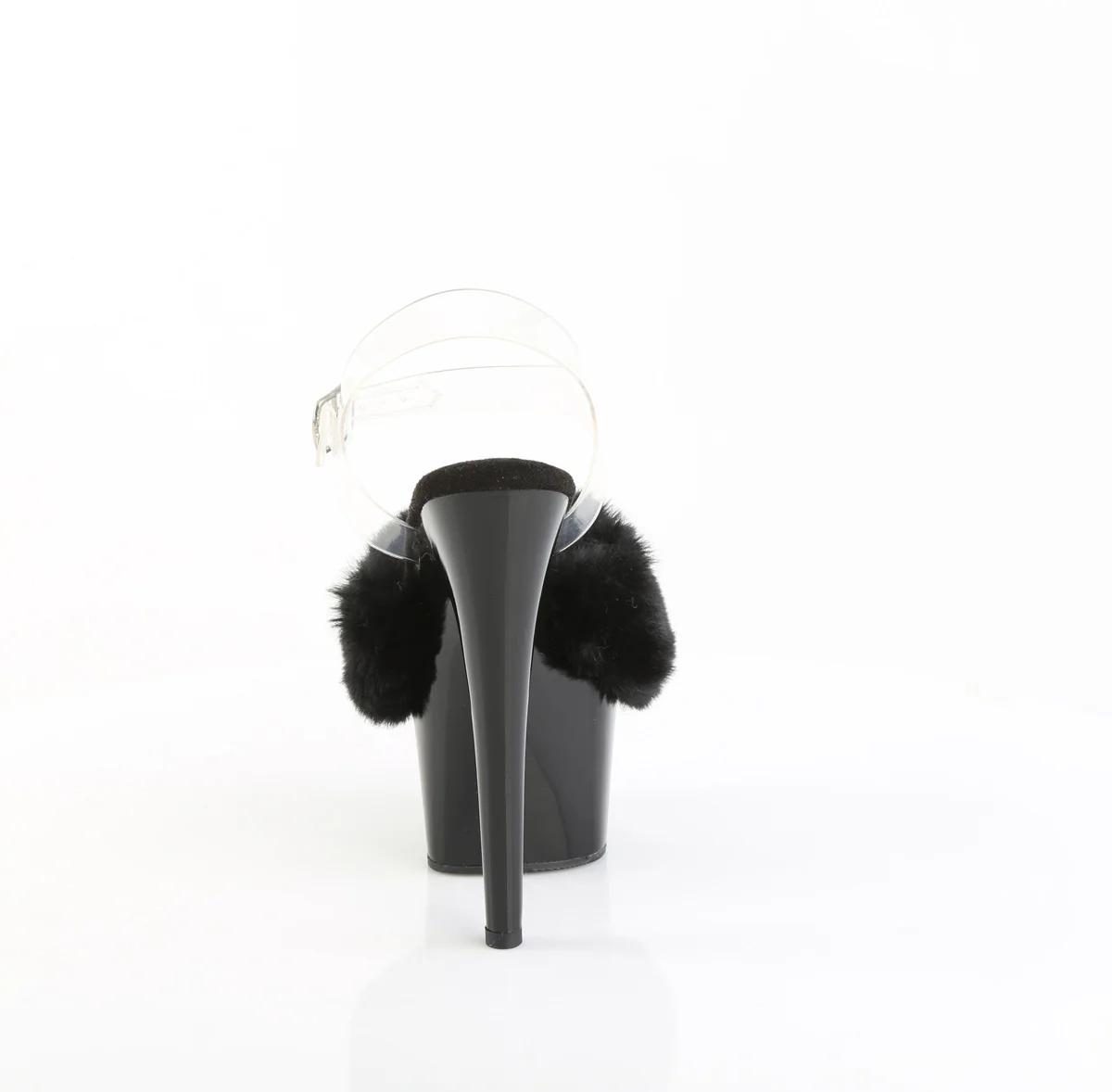 ADORE-708FUR  Black Faux Fur-Clear TPU/Black - Image 4