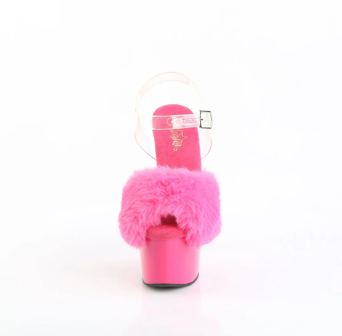 ADORE-708FUR Fuchsia Faux Fur-Clear TPU/Fuchsia - Image 2