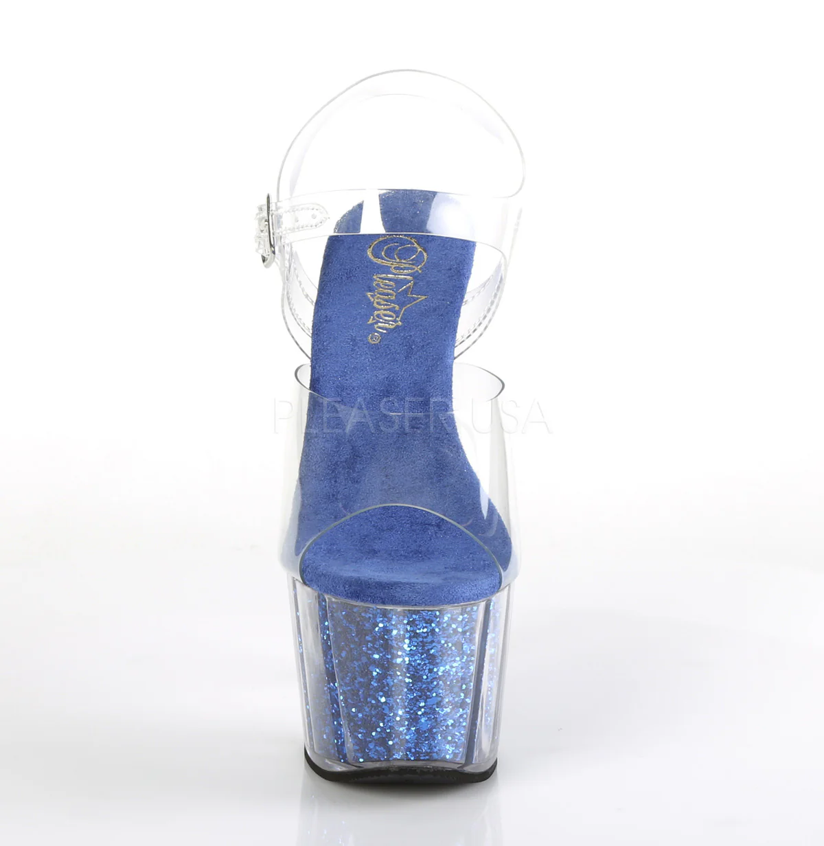 ADORE-708G  Clear/Royal Blue Glitter Inserts - Image 2