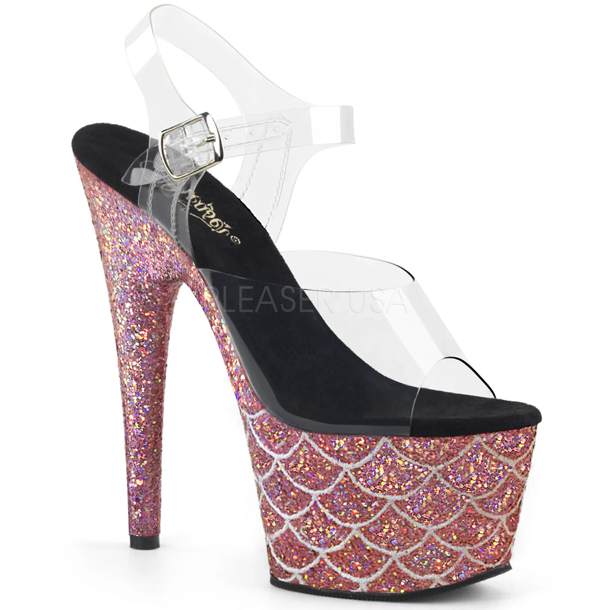 ADORE-708MSLG  Clear/Salmon Multi Glitter