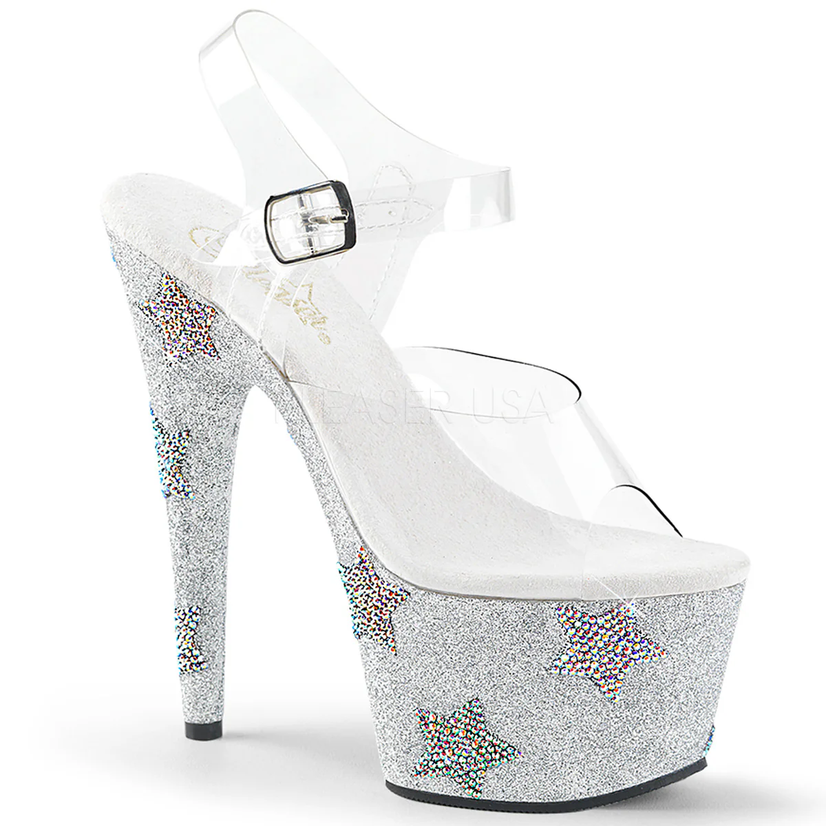 ADORE-708STAR  Clear/Silver Glitter-ABRS