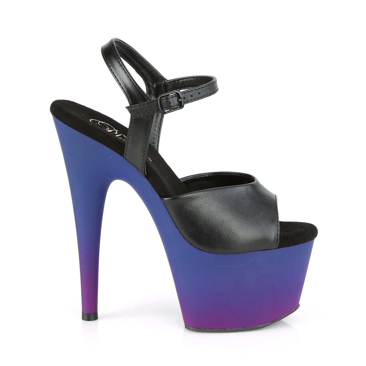 ADORE-709BP  Black Faux Leather/Blue-Purple Ombre - Image 5
