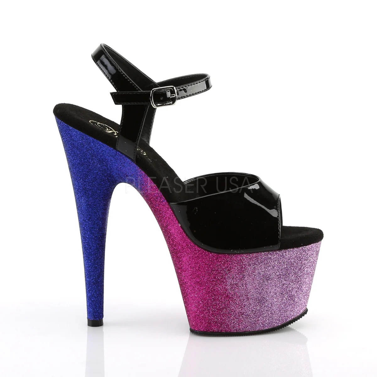 ADORE-709OMBRE  Black Patent/Fuchsia-Blue Ombre - Image 5