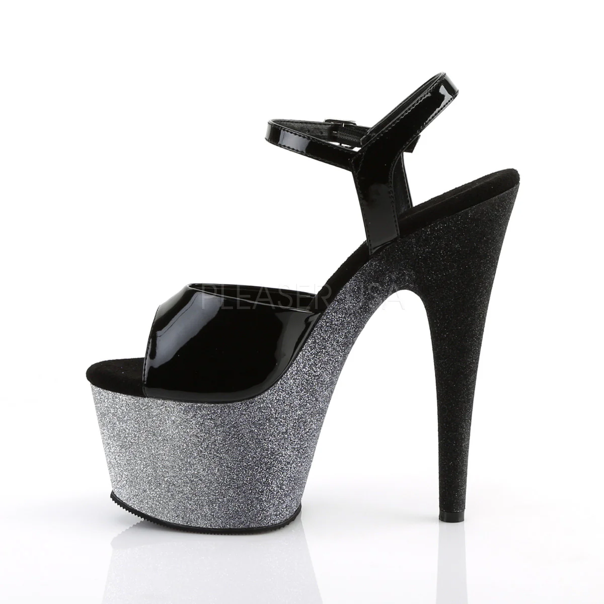 ADORE-709OMBRE Black Patent/Silver-Black Ombre - Image 3