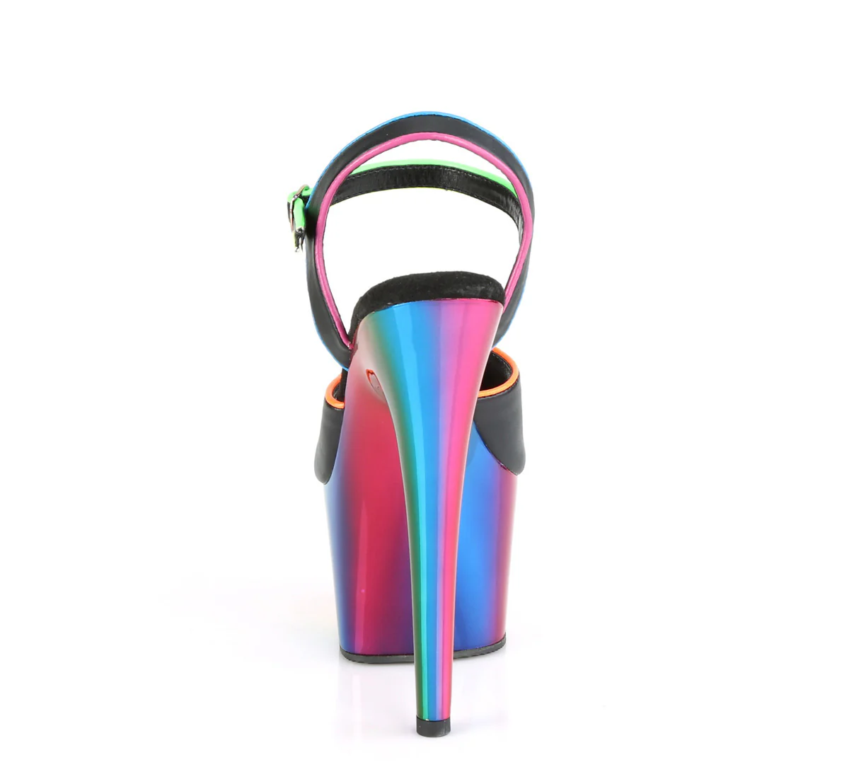 ADORE-709RC-02 Black Faux Leather/Rainbow Chrome - Image 4