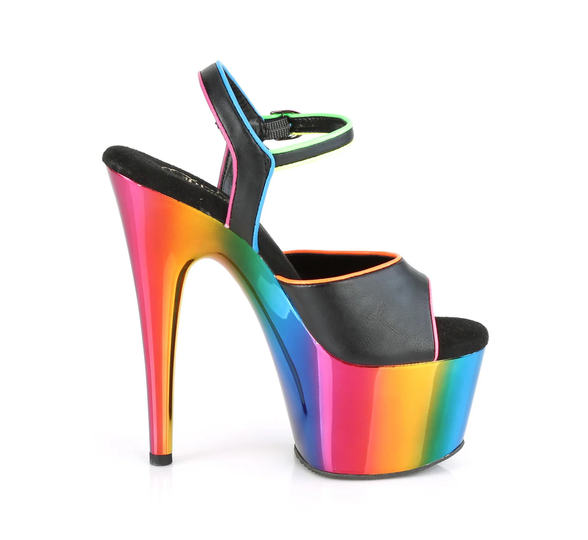 ADORE-709RC-02 Black Faux Leather/Rainbow Chrome - Image 5