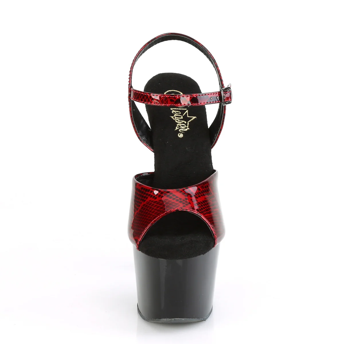 ADORE-709SP  Red Snake Skin Print Patent/Black - Image 2